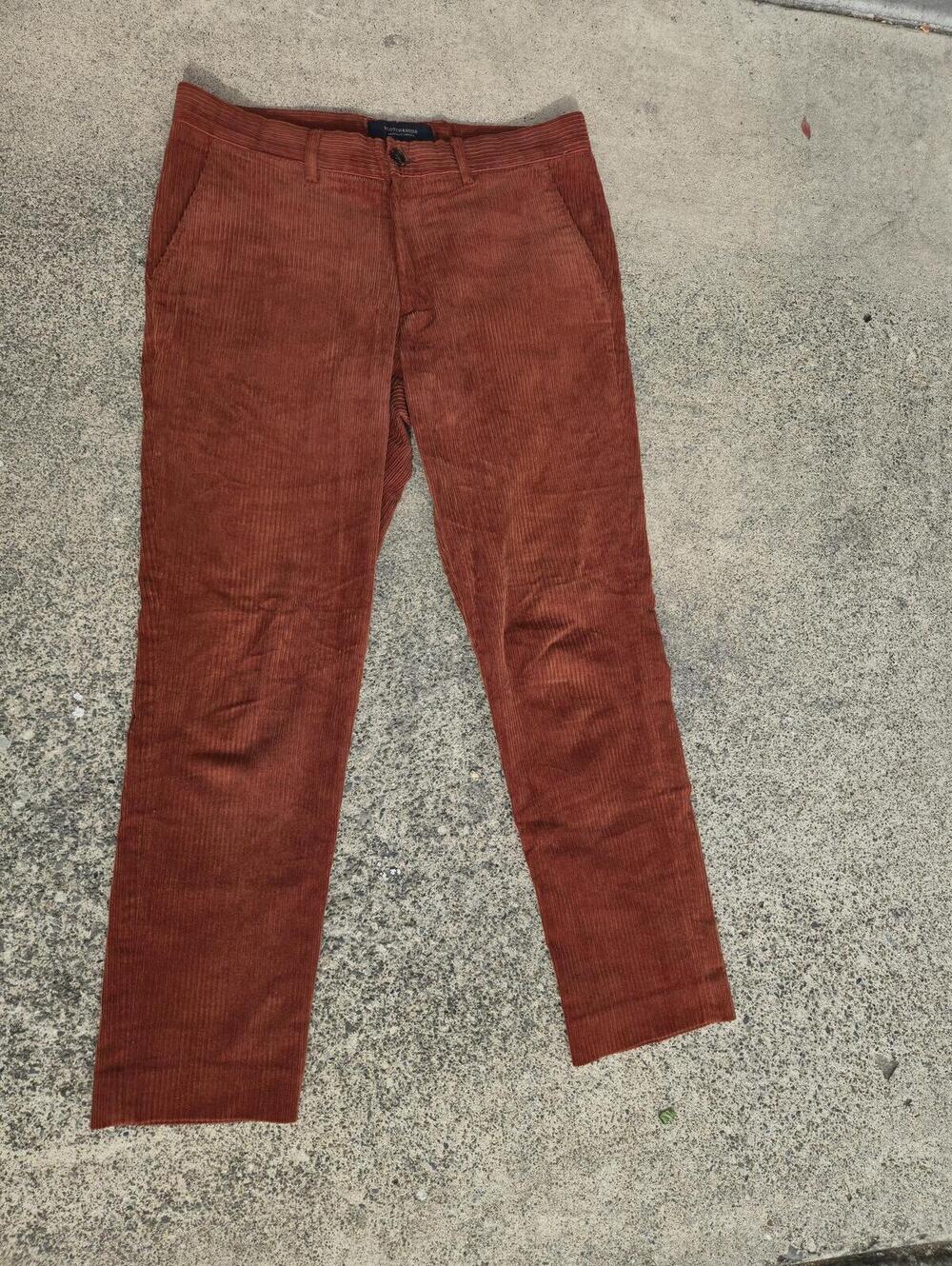 Scotch & Soda Men's Corduroy Pants - Rust Brown
